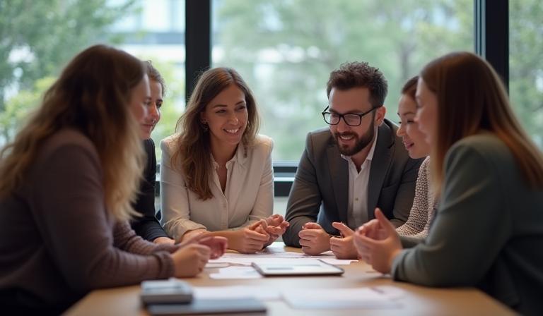 Maplewood Talent Solutions team collaborating in a modern office space